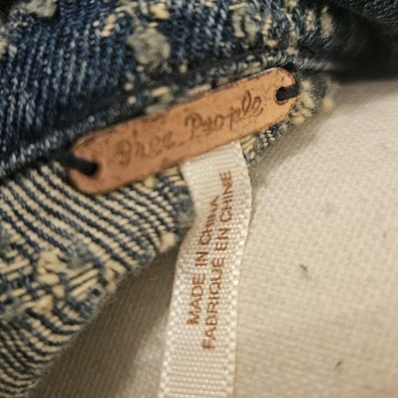 Free People Blue Zigzag Jean Jacket - Picture 4 of 5